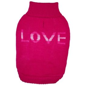 Fashion Pet True Love Dog Sweater Pink (Option 1: Small)