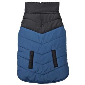 Fashion Pet Reversible Color Block Puffer Dog Jacket Blue (Option 1: X-Large)