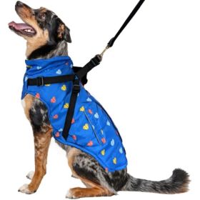 Fashion Pet Puffy Heart Harness Coat Blue (Option 1: Small)