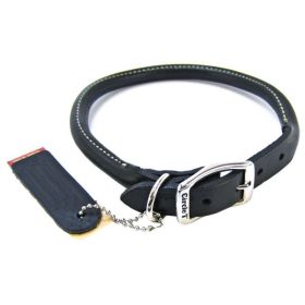 Circle T Pet Leather Round Collar (Option 2: 18" Neck, Option 1: Black)