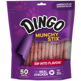 Dingo Muchy Stix Chicken & Munchy Rawhide Chew (Option 1: 50 Pack)