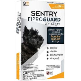 Sentry FiproGuard for Dogs (Option 1: Dogs up to 22 lbs (3 Doses))