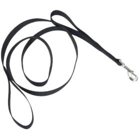 Loops 2 Double Nylon Handle Leash (Option 2: 6" Long x 1" Wide, Option 1: Black)