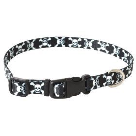 Pet Attire Styles Skulls Adjustable Dog Collar (Option 1: 8"-12" Long x 3/8" Wide)