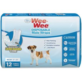 Four Paws Wee Wee Disposable Male Dog Wraps (Option 2: 12 Pack, Option 1: X-Small/Small)