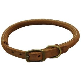 CircleT Rustic Leather Dog Collar Chocolate (Option 1: 14"L x 3/8"W)