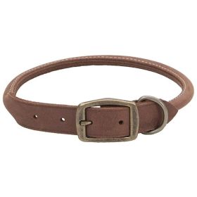 CircleT Rustic Leather Dog Collar Chocolate (Option 1: 20"L x 3/4"W)