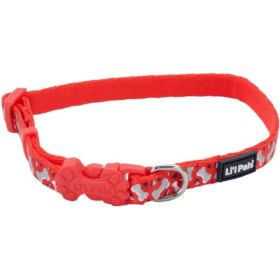 Li'L Pals Reflective Collar (Option 2: 8-12"L x 3/8"W, Option 1: Red with Bones)